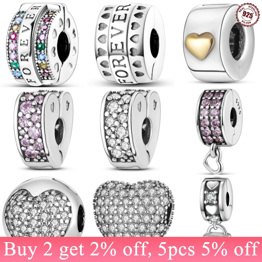 925 Sterling Silver Fashion Infinite Love Series Charms Positioning Buckle For Original Pandora Bracelet S925 DIY Jewelry Gifts