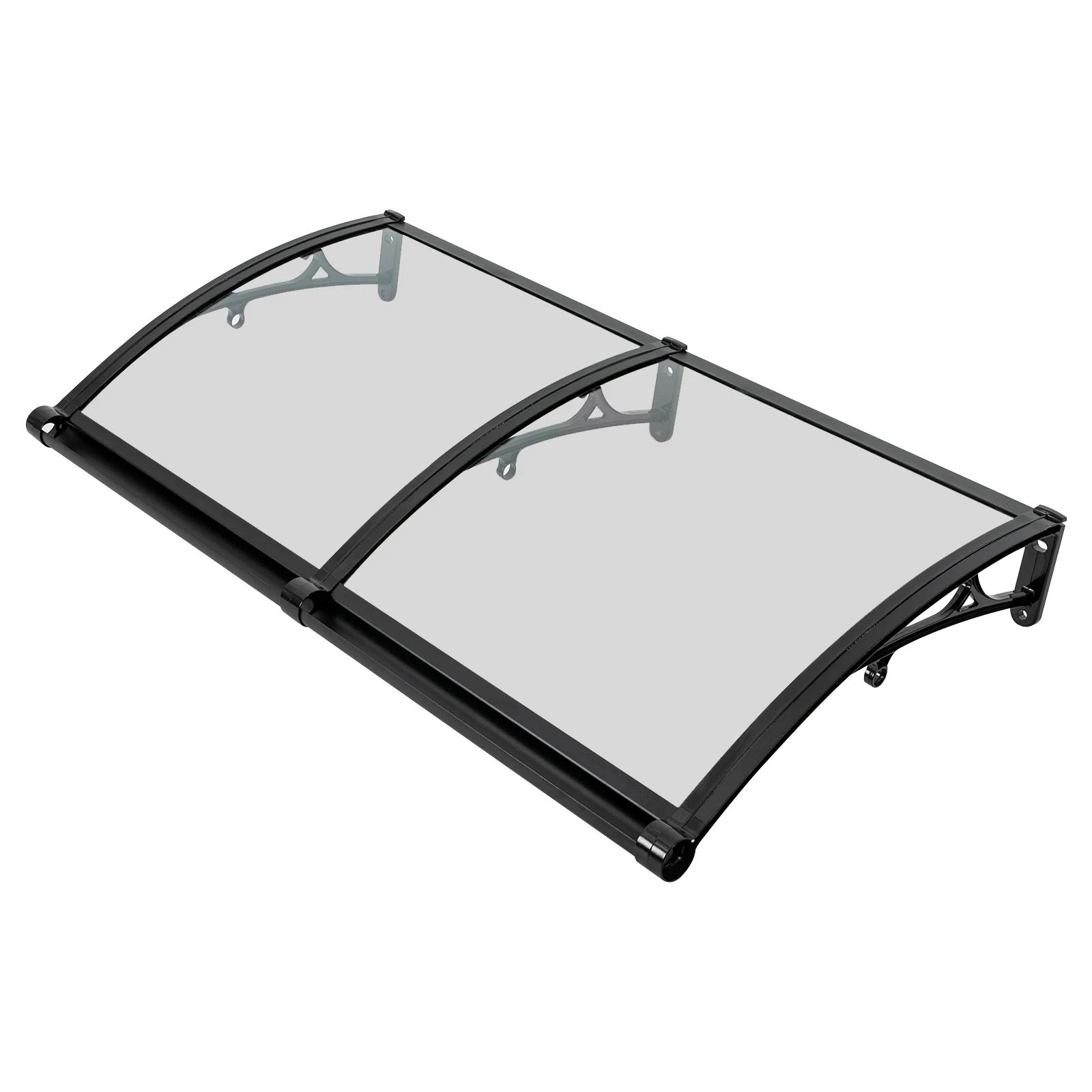 Vordach für Haustür 120 X 60 cm Transparentes Bogen-Vordach Aluminiumlegierungs-Halterung Maximallast 440,92 lbs Dach-Vordach Regenschutz – Detail 22