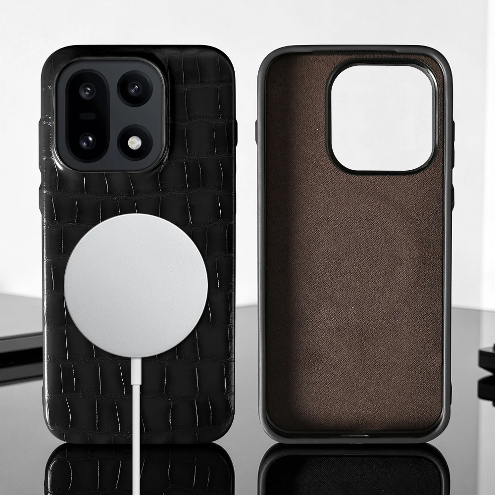 

For Magsafe Leather Phone Case For OnePlus 15R 15 13S 13T 13 13R 12 11 10T 7 7T 10 Pro 9 9RT Ace5 Pro Nord CE 5 Back Cover Case