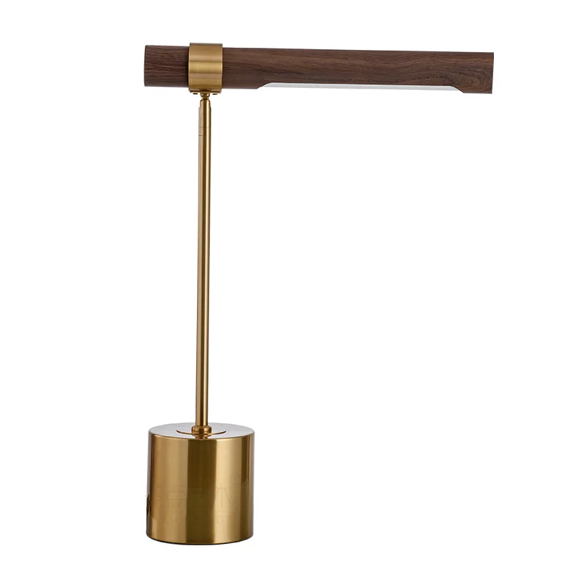 Lampada da scrivania moderna a LED con venature del legno semplice, decorazione artistica per hotel, lampada da tavolo, camera da letto, studio, protezione per gli occhi, lampada da lettura per interni