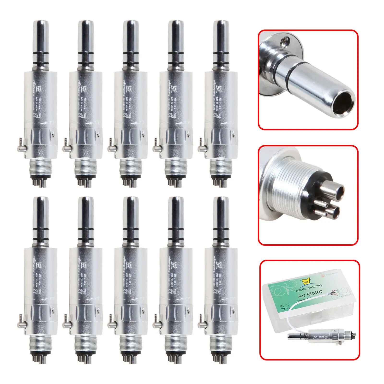 

1-10PCS NSK Style Dental Slow Low Speed Air Motor 4Hole Handpiece Standard E-type 1:1 Ratio