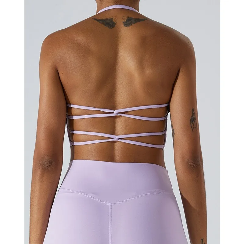 

Новая модная сексуальная спортивная майка с висячим вырезом, женский бюстгальтер для йоги, быстросохнущее нижнее белье для бега, фитнеса, одежда для йоги