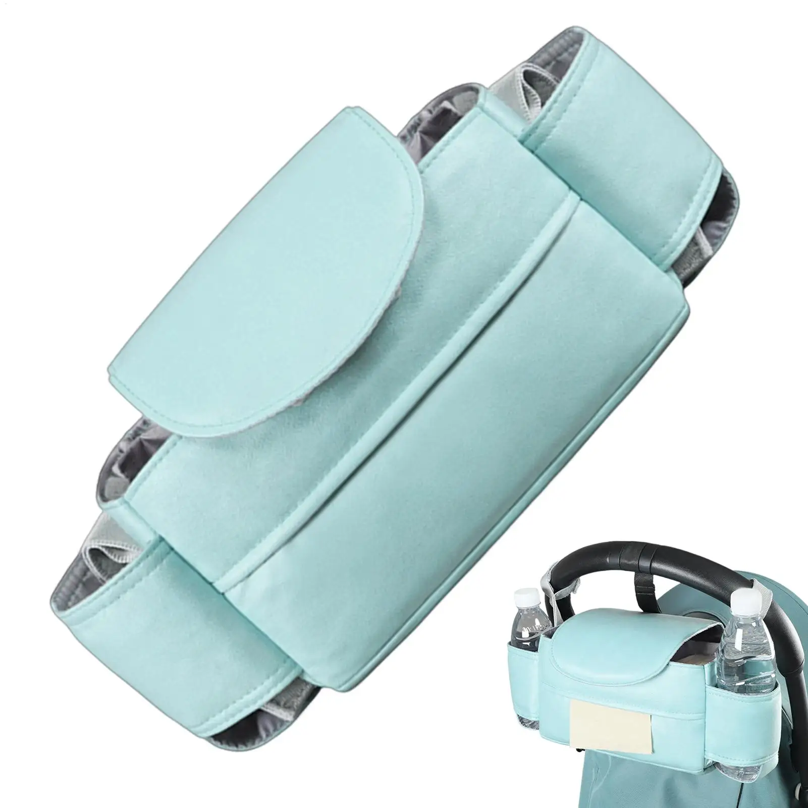 Stroller Caddy Organizer Waterproof Adjustable Straps Large Portable Stroller Handle Bag For Travel Walking Picnic Barbecue