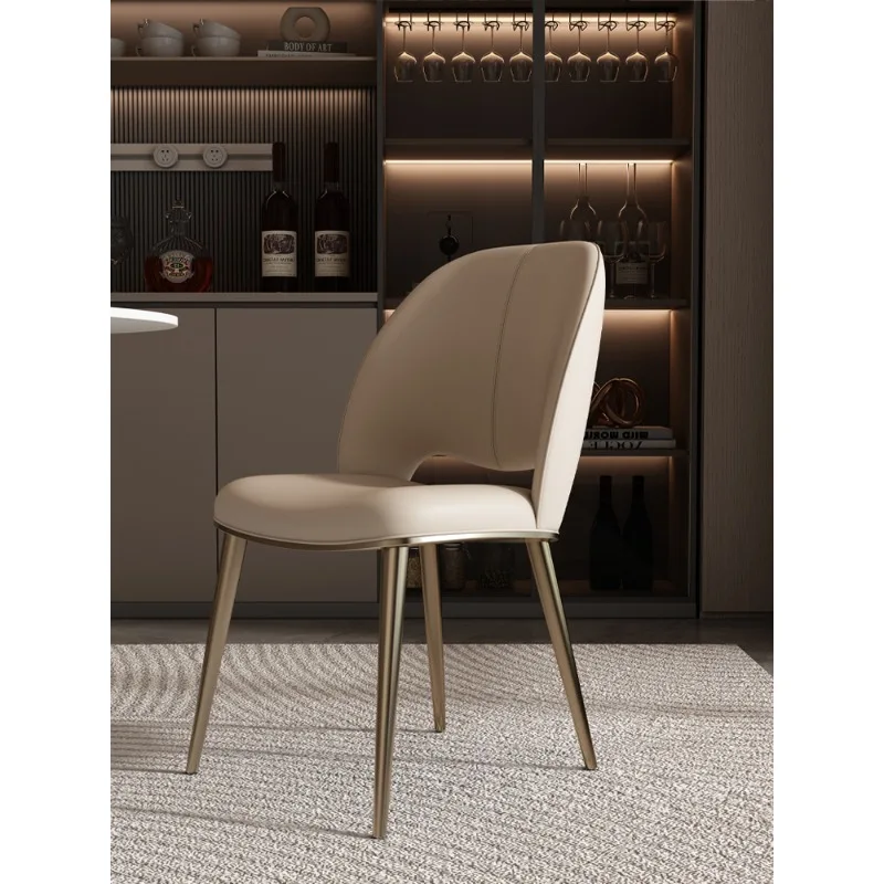 

Dining chair household small apartment backrest chair light luxury high-end stainless steel stool