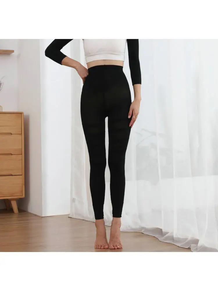 S M L XL 3XL Large Size High Waist Slimming Leggings Pants Women Seamless Cropped Elastic Thin Leg Tight Abdominal Compression