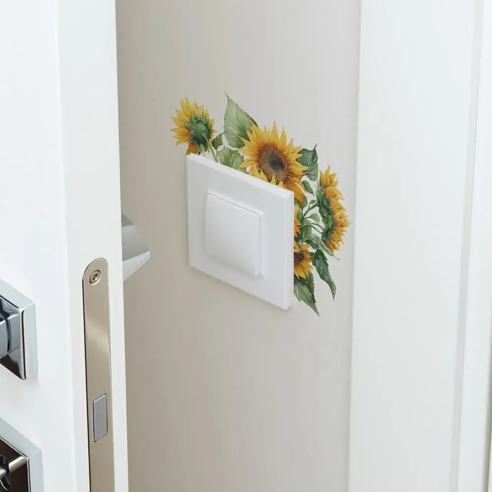 

Easy to Install Switch Decal Sunflower Switch Sticker Set for Room Bathroom Decor Removable Self-adhesive for Light for Home