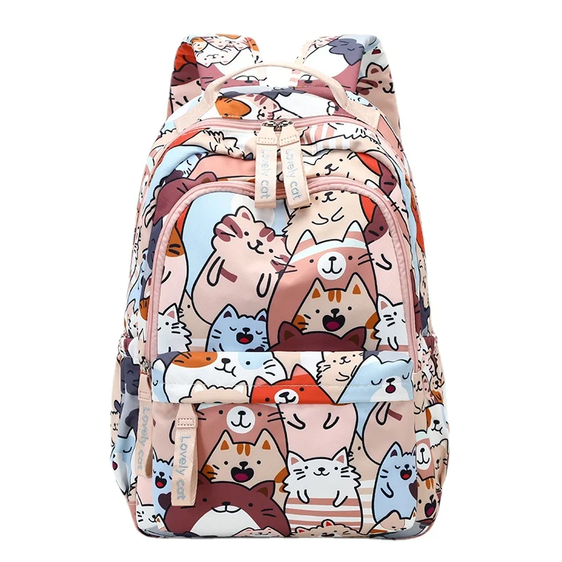 atinfor Brand Waterproof Cat Printing Backpack Set Women Bookbag with Hand Bags Cute School Bag for Teenage Girls