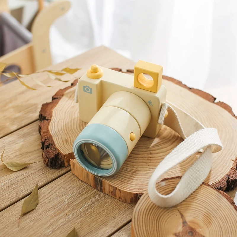 Wooden Fashion Camera Baby Toys Pendant Baby Block Montessori Toys for Children Wooden DIY Presents Nursing Gift Outdoor Toys