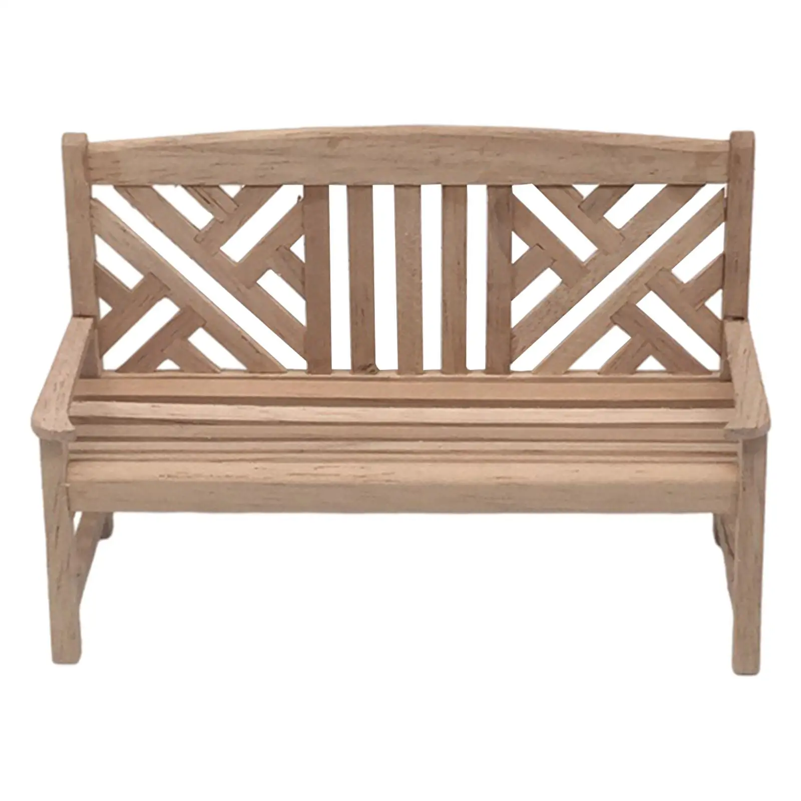 DOLLS HOUSE MINIATURES FURNITURE WOOD GARDEN BENCH 1/12 SCALE ARM