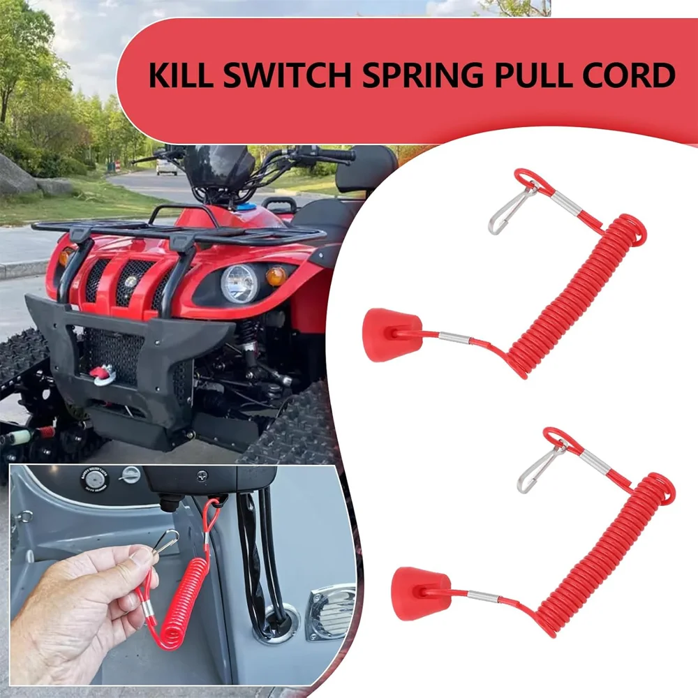 

2PCS Tethered Emergency Stop Switch Pull-Cord Circuit Breaker Compatible with ATV/Motorcycle/Boat Extendable Safety Tether Cord