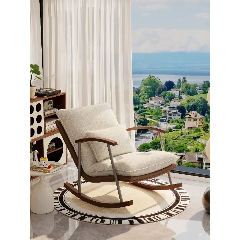 

Rocking Chair Reclining Chair Adult Balcony Rocking Leisure Retro Single Sofa Living Room Home Sofa Rocking