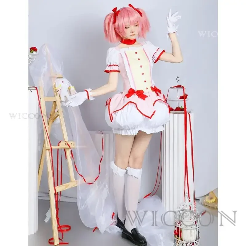 Coslan Anime magiczna dziewczyna Puella Magi Madoka Magica Cosplay Akemi Homura Kaname kostiumy na Halloween dla kobiet sukienka Lolita