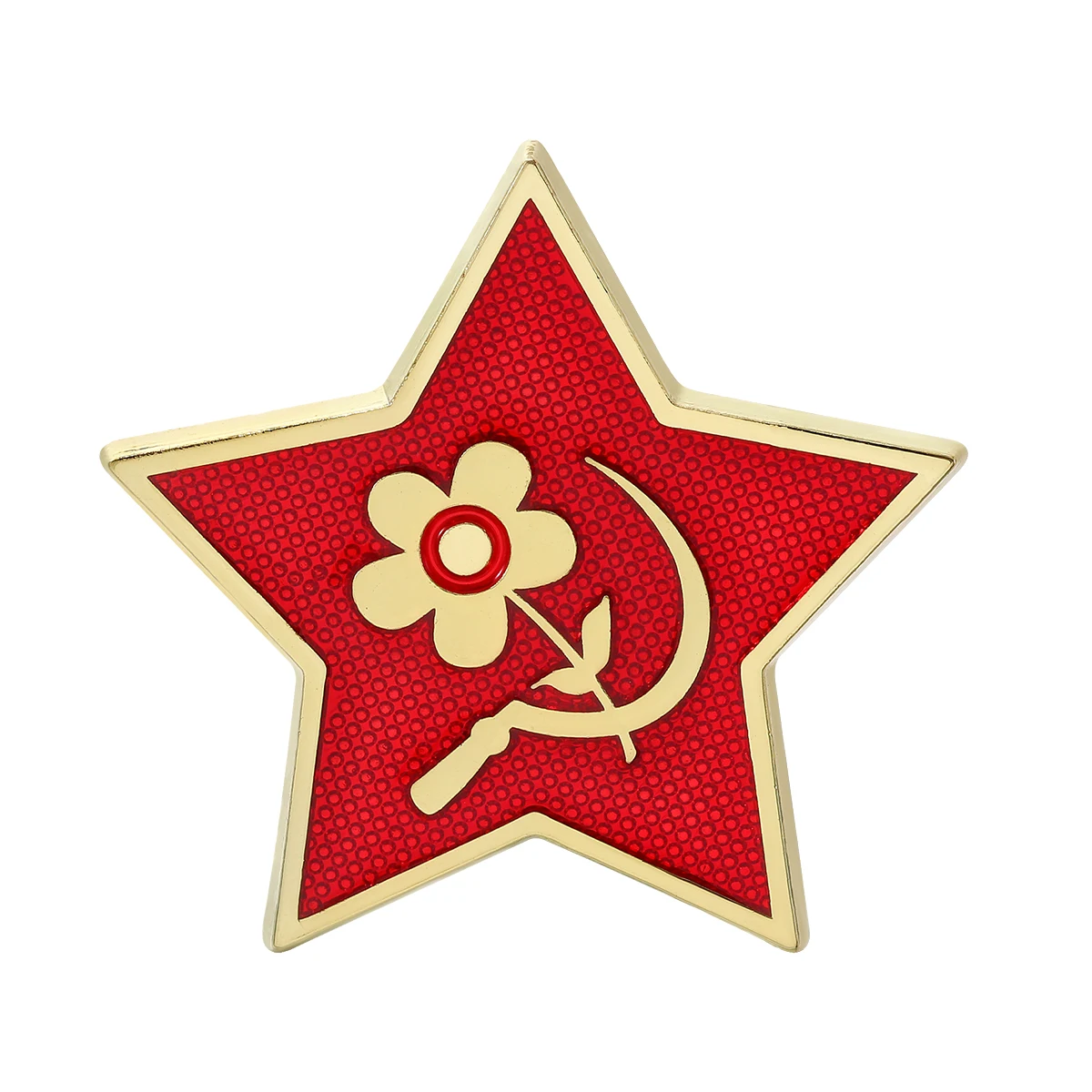 Sickle Flower Red Five-pointed Star Badge Soviet Brooch Workers' Clothes, Hats, Pins, Badges and Accessories