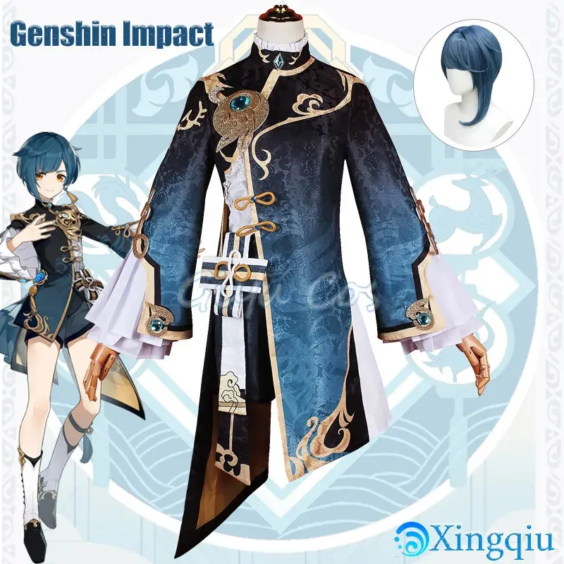 

Xingqiu Cosplay Costume Genshin Impact Adult Carnival Uniform Anime Halloween Party Costumes Women Game