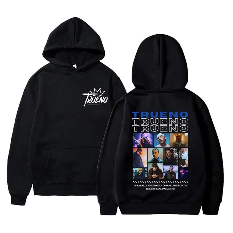 Rare Rapper Trueno Graphic felpa con cappuccio uomo donna Hip Hop Fashion oversize Pullover con cappuccio Unisex Vintage Casual Fleece felpa