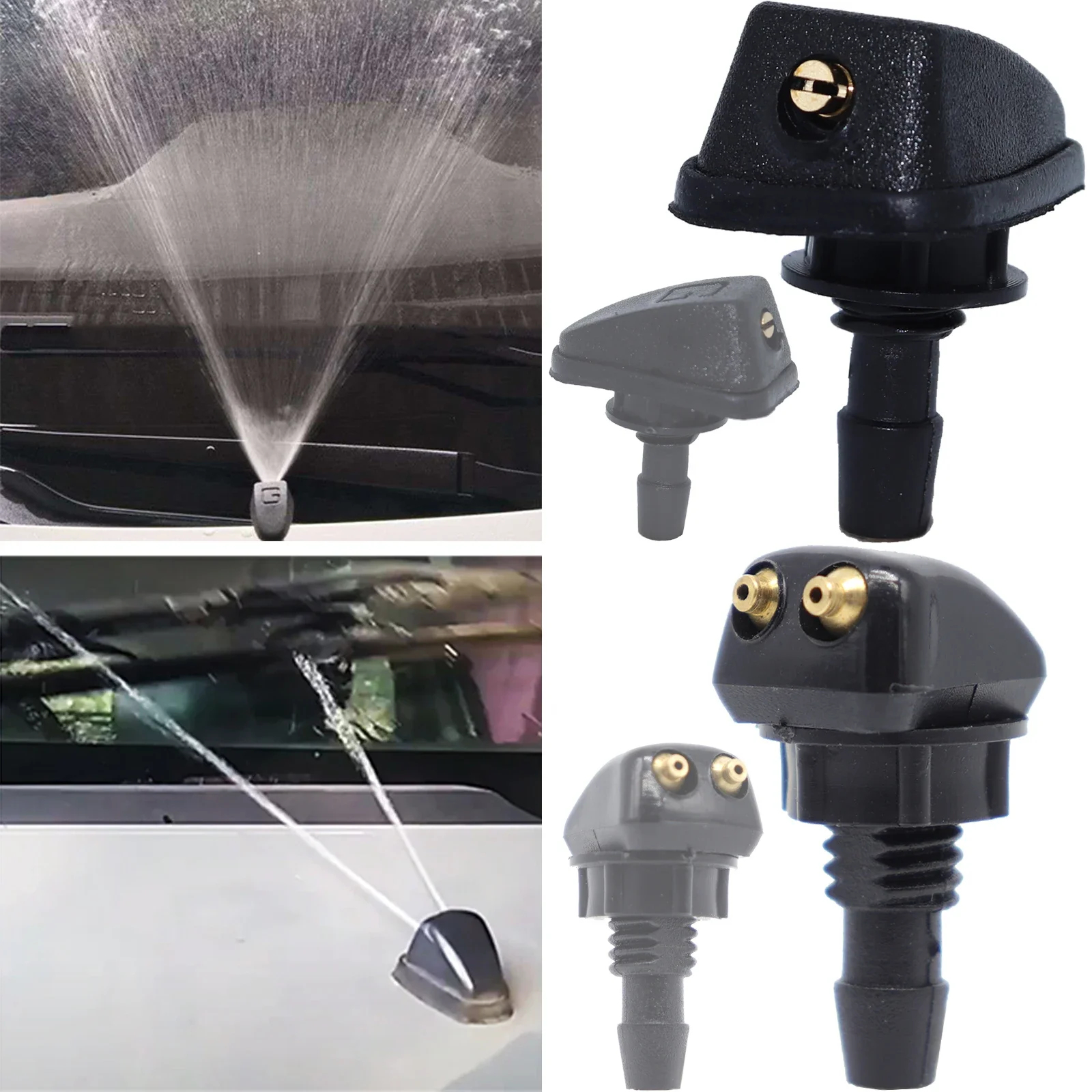 

Car Trunk Washer Sprayer Jets Nozzle Crew Nut Fan Spout Front Hood Windscreen Water Wiper Replacement Accessories For Universal