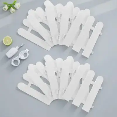 

HANABASS White Plastic Picket Fence 10Pcs for Garden Flower Beds Pathways Yard Borders UV Resistant Easy Assembly
