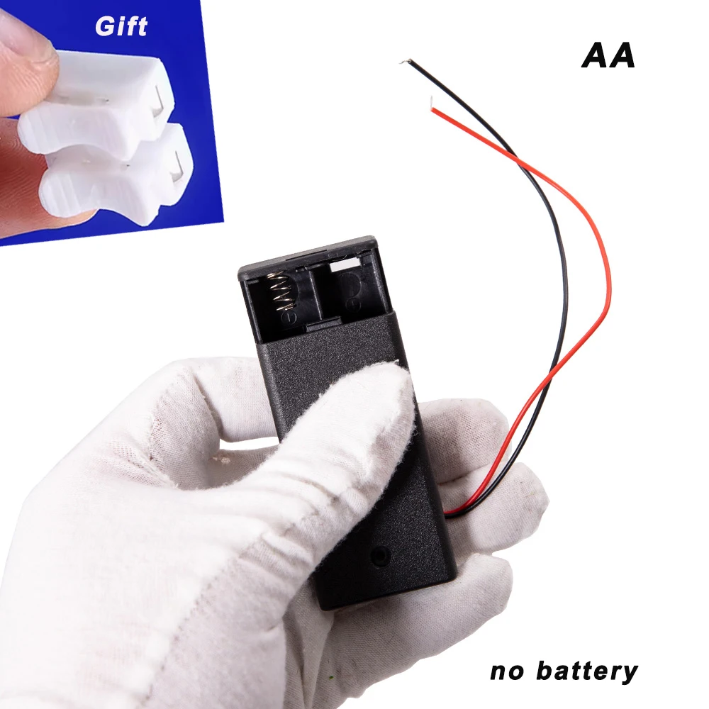 

1pc 3V Battery Box 2xAA with Cover and Switch and CH-2 Easy to Use for DIY Model Making Connecting the lamps Materials