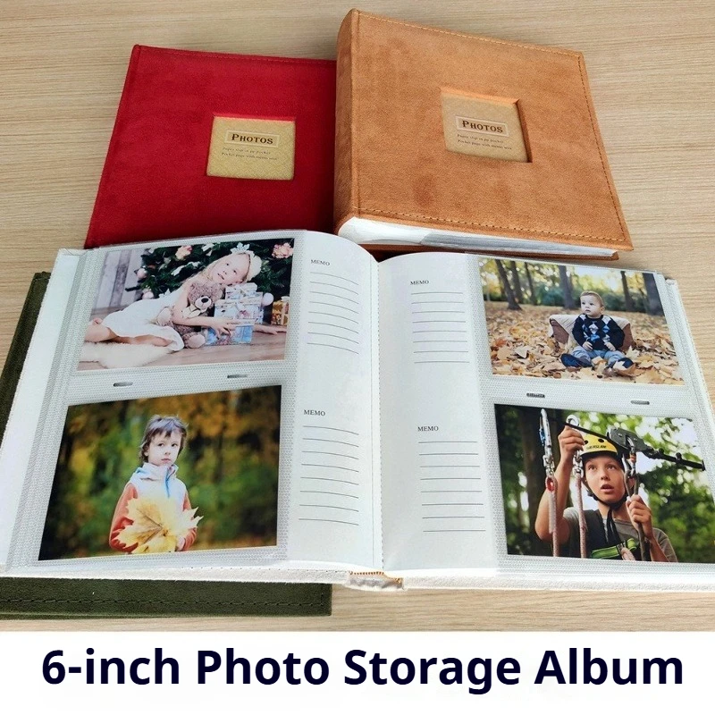 200 Sheets Flannel Surface Insert Children's Growth Commemorative Photo Album Storage Book Large 6-inch Family Photograp Book
