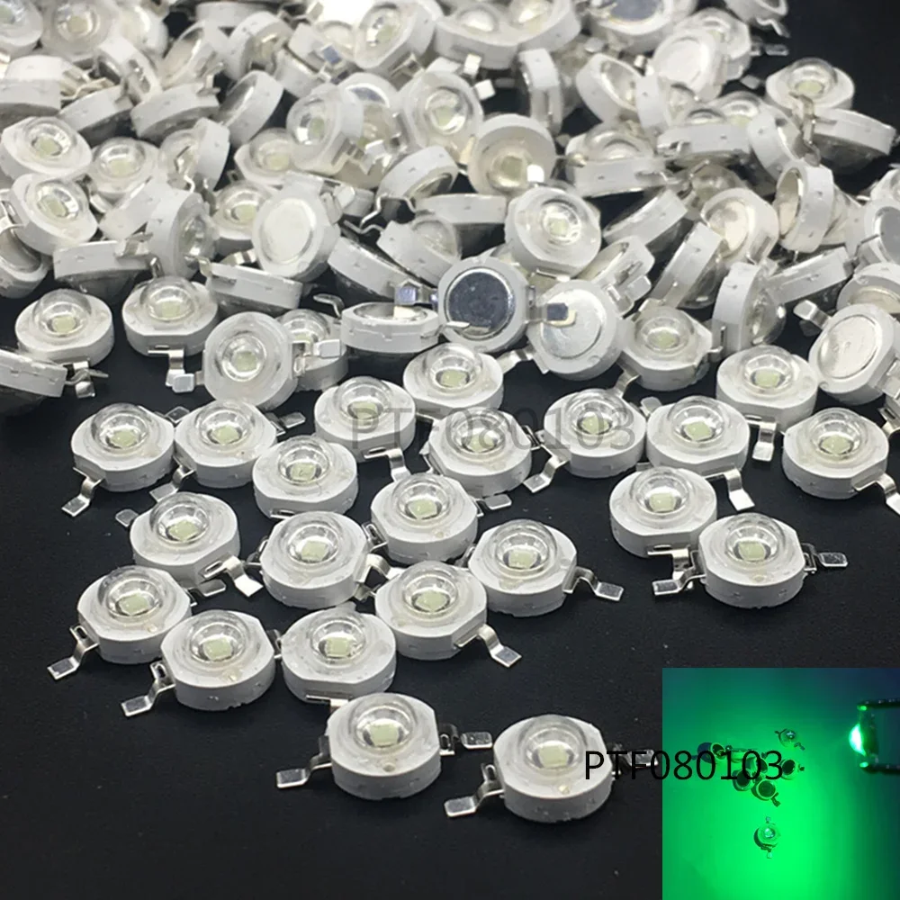 100 قطعة 1 واط 3 واط LED مصابيح LED عالية الطاقة سطوع فائق أحمر عميق 660nm أزرق ملكي 445nm وردي كامل الطيف أبيض أصفر مصدر الضوء