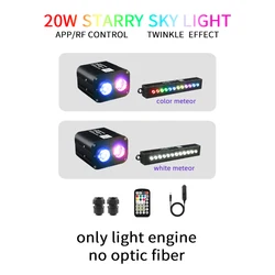 20W Meteor Twinkle Starry Sky Car Star Ceiling Lamp Roof Led Fiber Optic Light Music Sensing Ambient Light Double Color Control