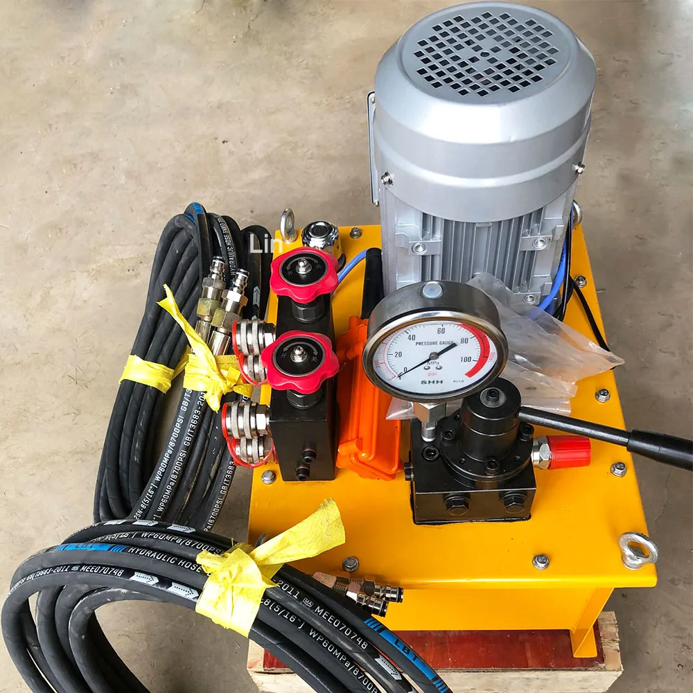 Prestress 3kw 10000psi Pompe Hydraulique Electrique Electric Driven Stressing Double Acting Hydraulic Oil Power Pump