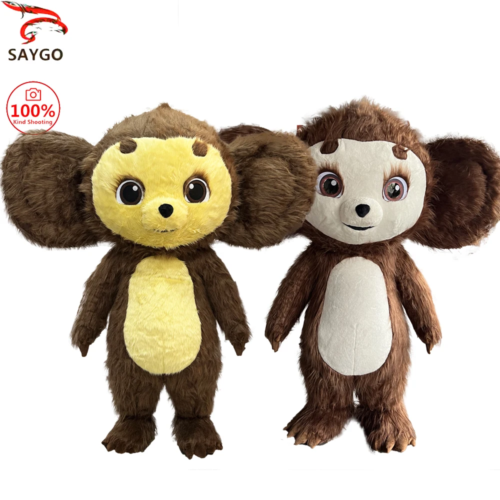 SAYGO Inflatable Cheburashka Crocodile Costume Big-eared Monkey Costume Mascot for Adult Cosplay Cute Furry suit Party Dress