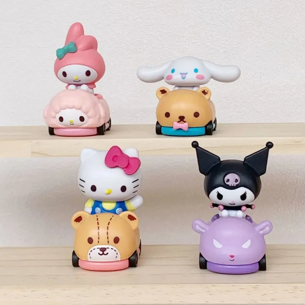 

Kawaii Sanrio Anime Figure Car Cinnamoroll Kuromi Doll Strawberry Bear Action Figures DIY Cake Decorate Toys Gifts For Children