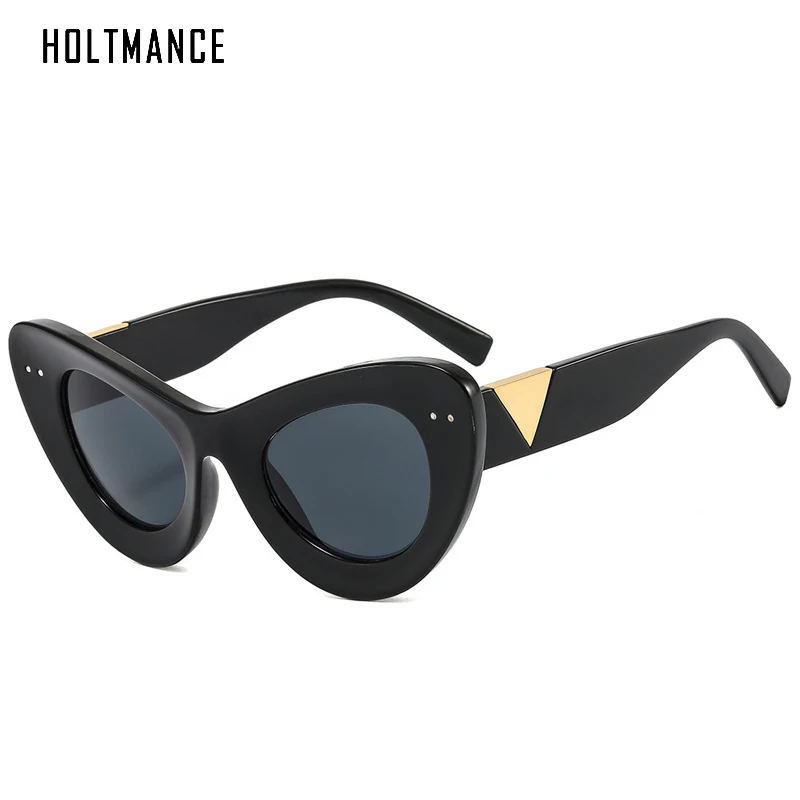 

HOLTMANCE New Fashion Cat's Eye Blue Light Proof Flat Mirror Glasses for Women Luxury Brand Design PC Frame Sunglasses UV400