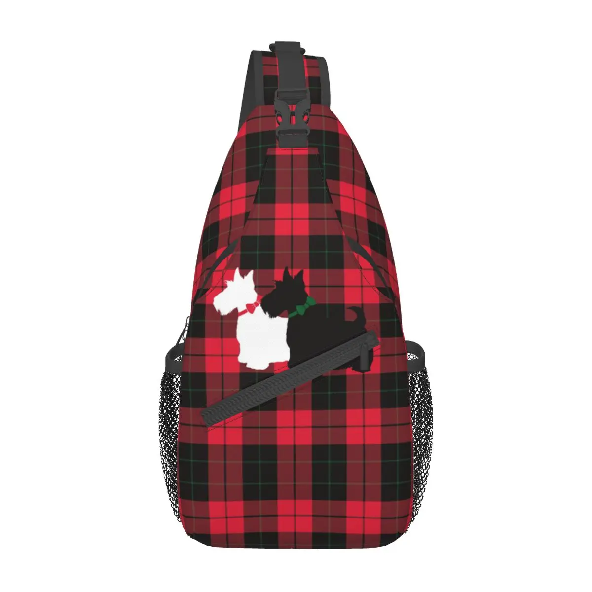 Scottie Dog-bandolera pequeña Vintage para hombre y mujer, bolso de hombro cruzado para el pecho, mochila para deportes al aire libre, mochilas de día, Terrier escocés