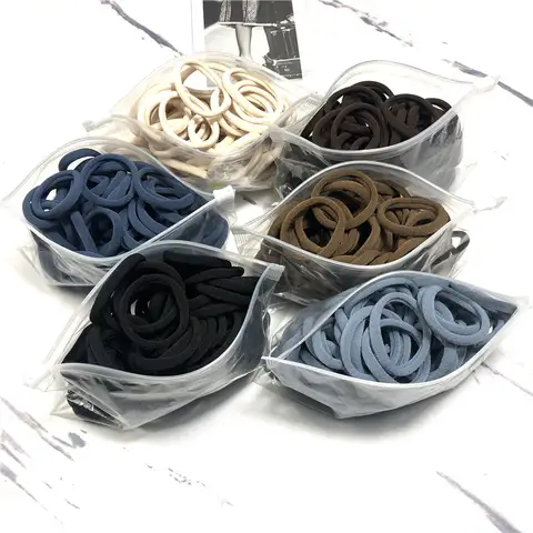 20/50 pçs/set faixas de cabelo para mulheres menina básico laços de borracha cordas 4cm simples elástico bandana acessórios para o cabelo rabo de cavalo titular