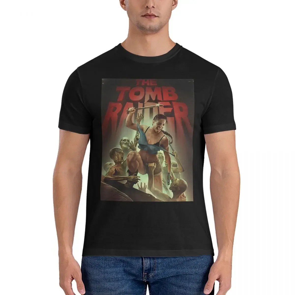 

Adventure T-Shirt Men Tomb Raider Awesome Pure Cotton Tee Shirt Crewneck Short Sleeve T Shirts Graphic Printed Clothes