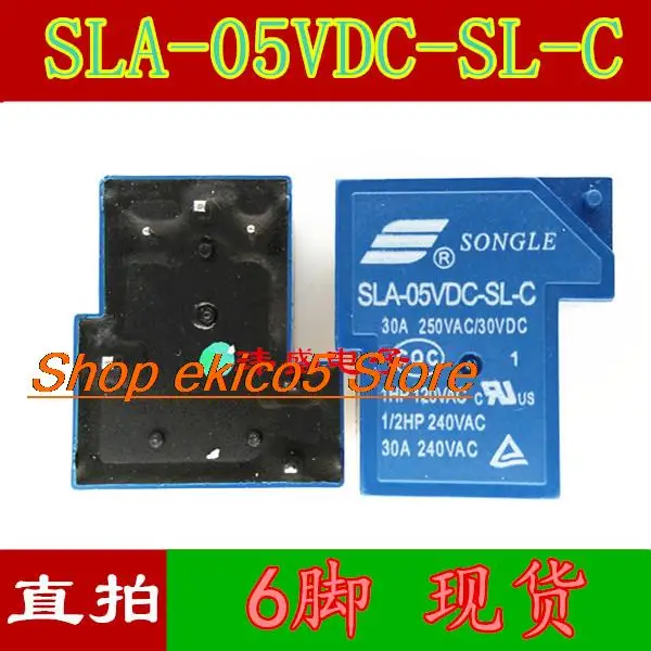 10pieces Original stock    SLA-05VDC-SL-C T90 5V 30A 6 