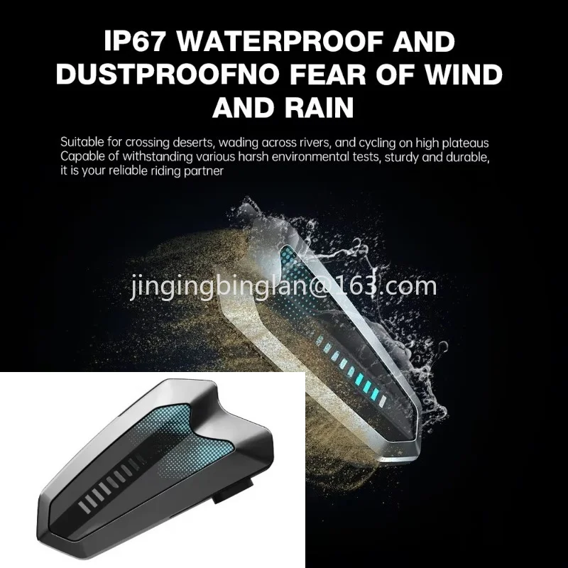 One-click connection walkie-talkie 1000M distance motorcycle helmet intercom earphones, waterproof IP67