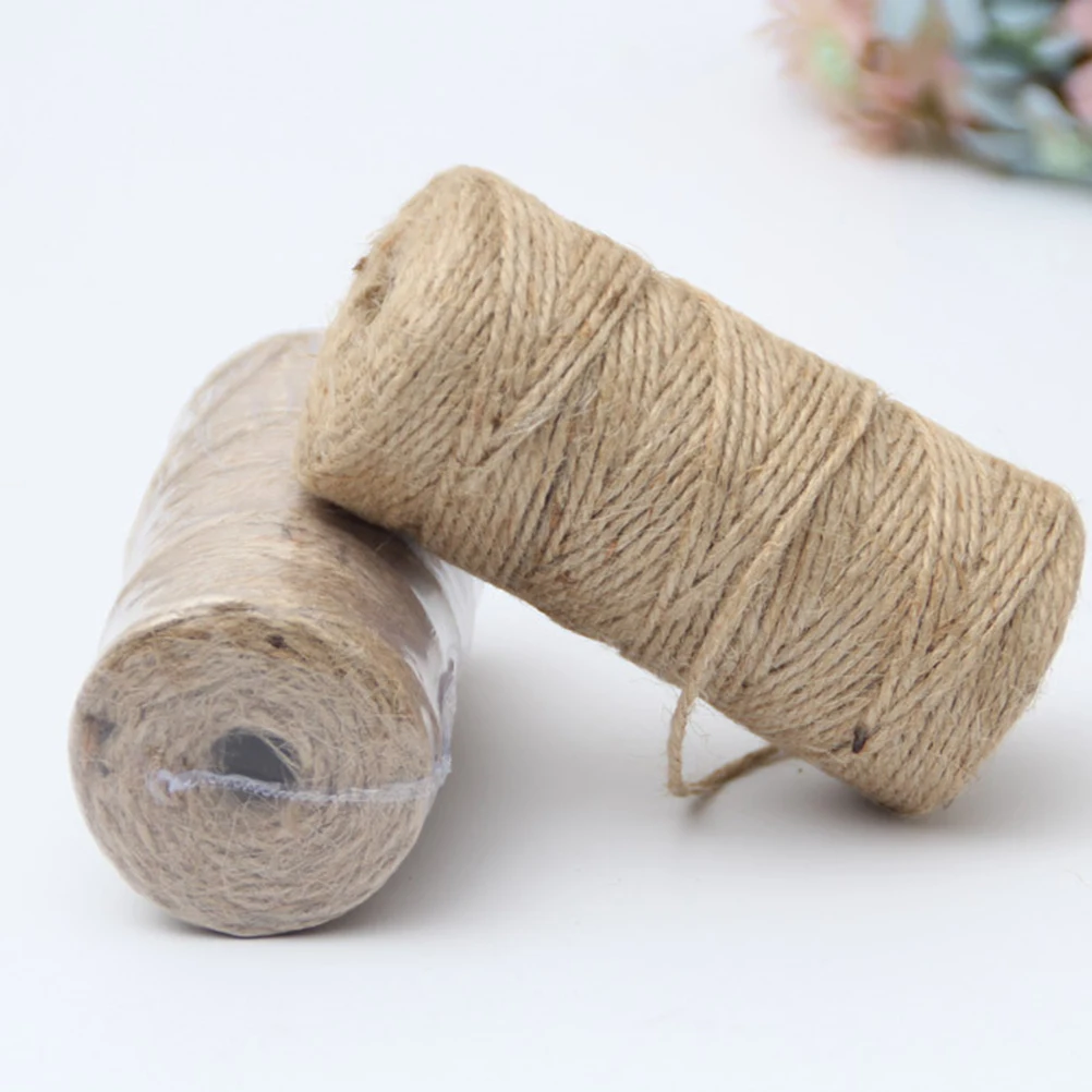

3 pcs 2Mm 100G Natural Hemp Rope Yellow Twisted Braided Weaving Cylindrical String Durable Rope For Diy Crafts Knot Tying