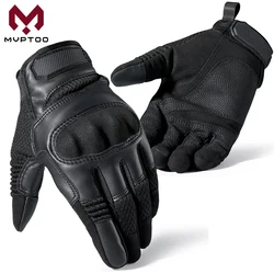 Tactical Gloves Touch Screen PU Leather Protective Shell Non-slip Gear Outdoor Hunting Paintball Motorcycle Sport Cycling Work