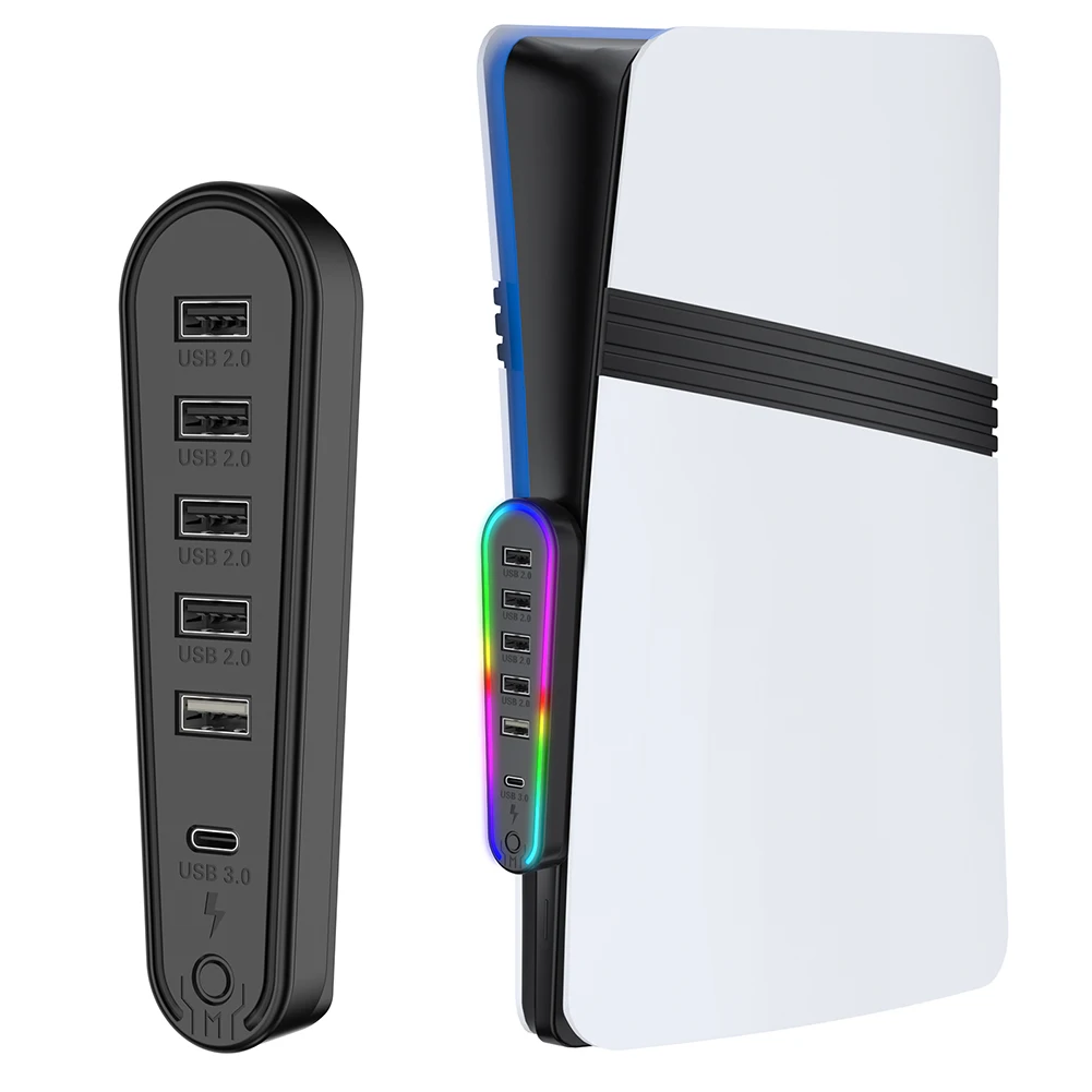 adaptador-de-carregador-de-6-portas-conversor-extensor-usb-extensor-de-transferencia-de-dados-para-playstation-5-pro-acessorios-de-jogos-finos