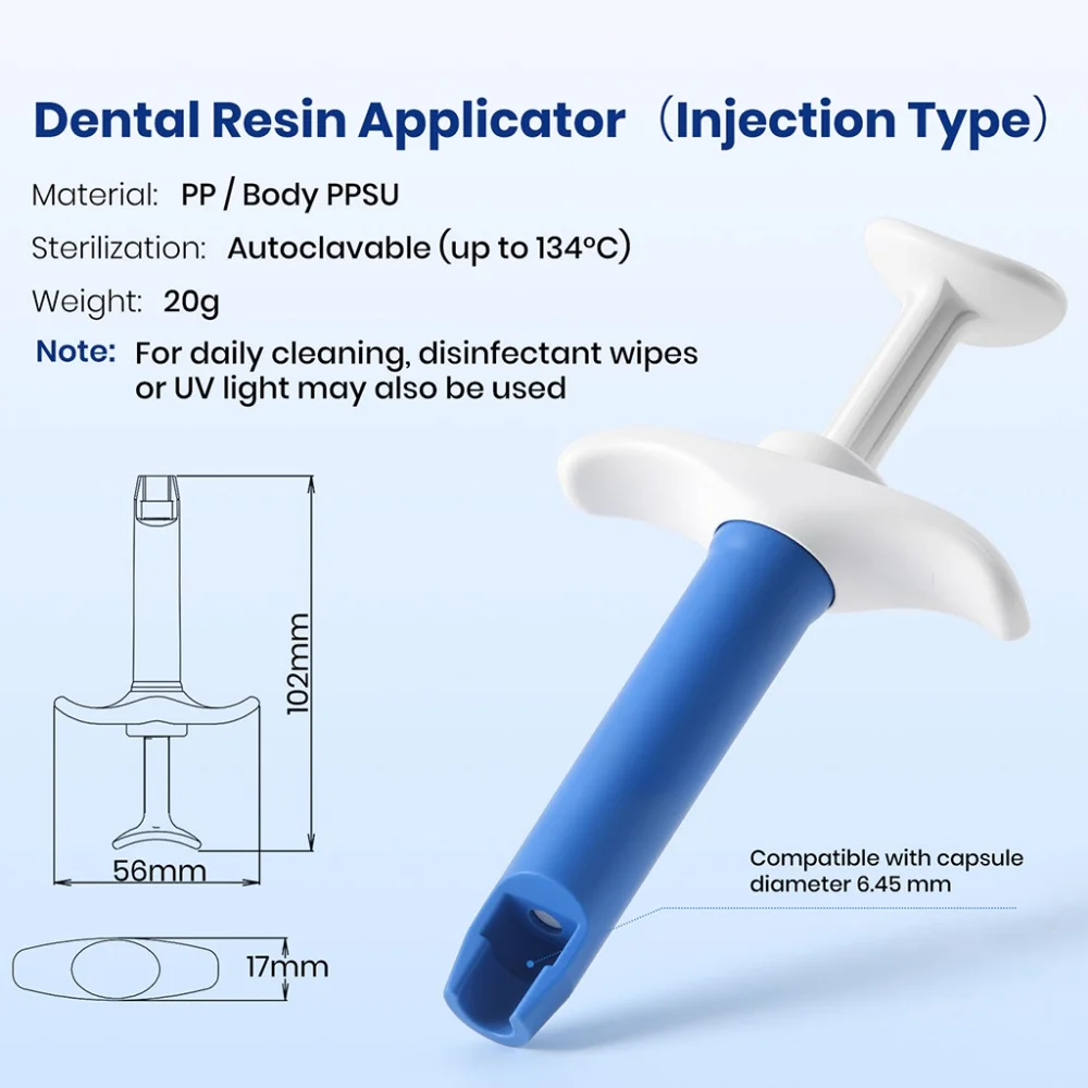 Dental Capsule Resin Applicator Injection Applier Syringe Delivery Dispenser Composite Resin Pusher Autoclavable Dentistry Tools