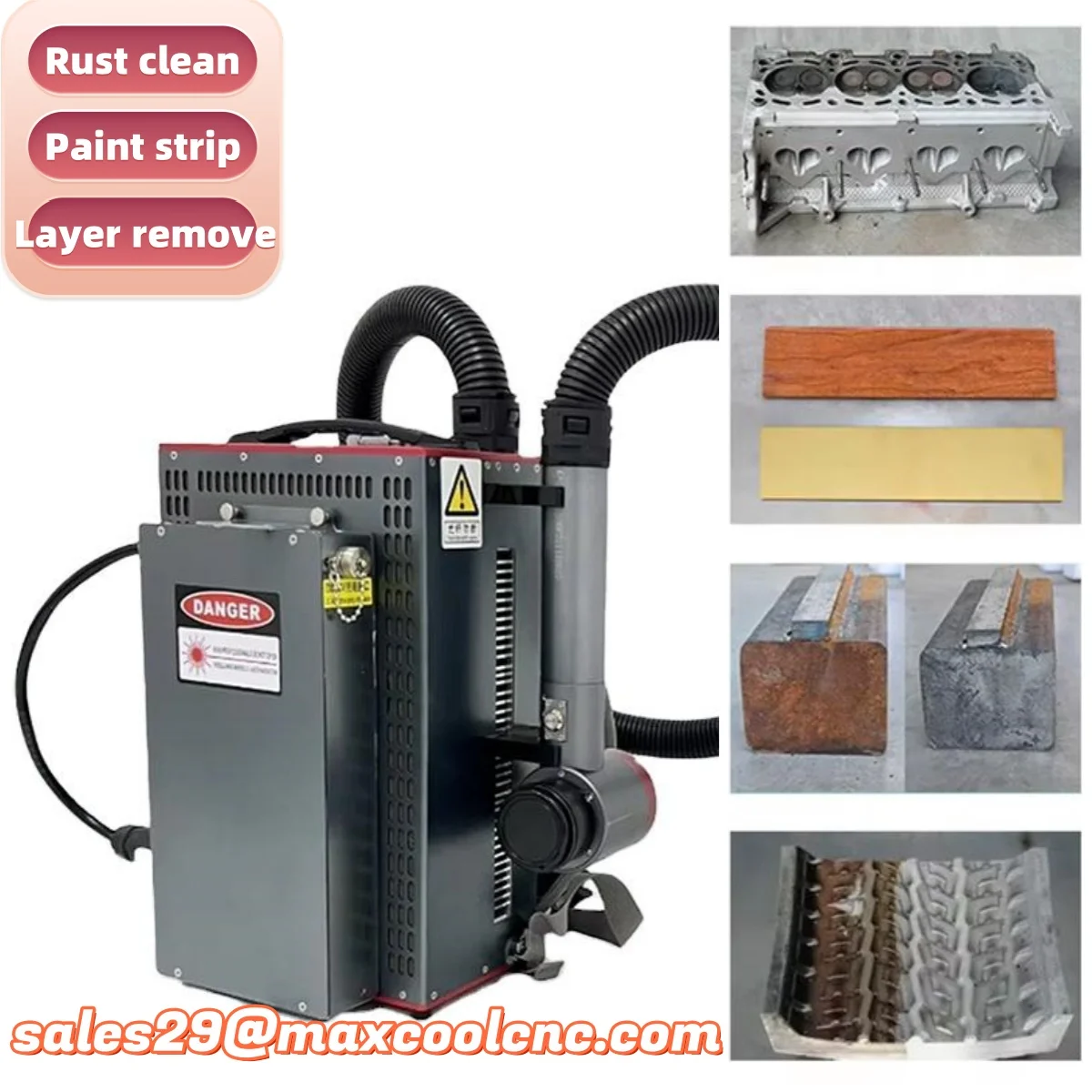 Precise Mini Cleaner cnc Laser machinery On-site clean Paint rust coating removal Backpack Laser cleaning machines for wood