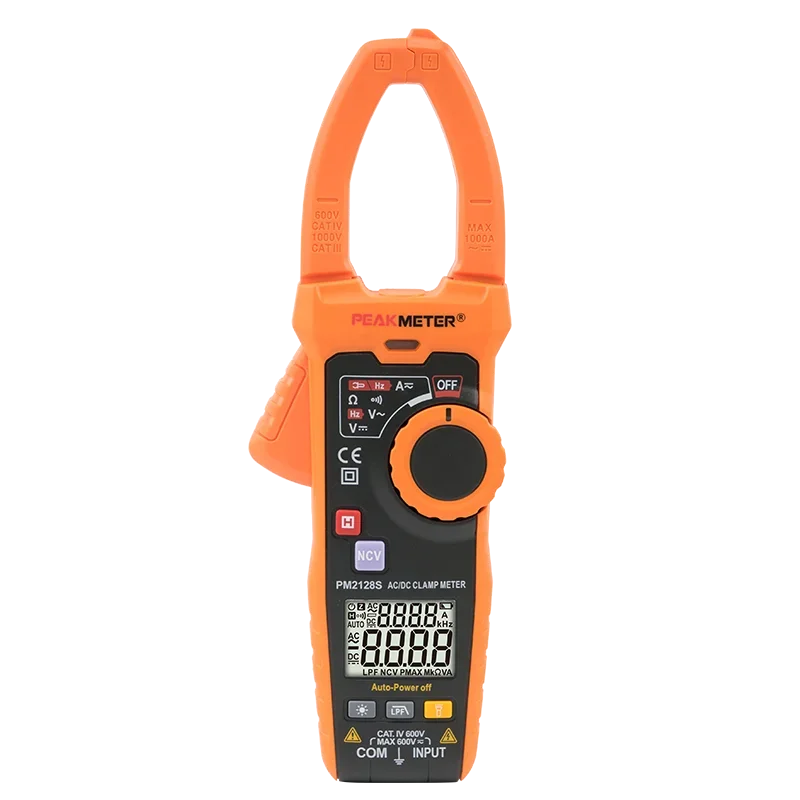 Peakmeter Digital Clamp Meter, Resistência de Freqüência, VFD Tensão, Continuidade Multímetro, PM2128, PM2128S, 1000A