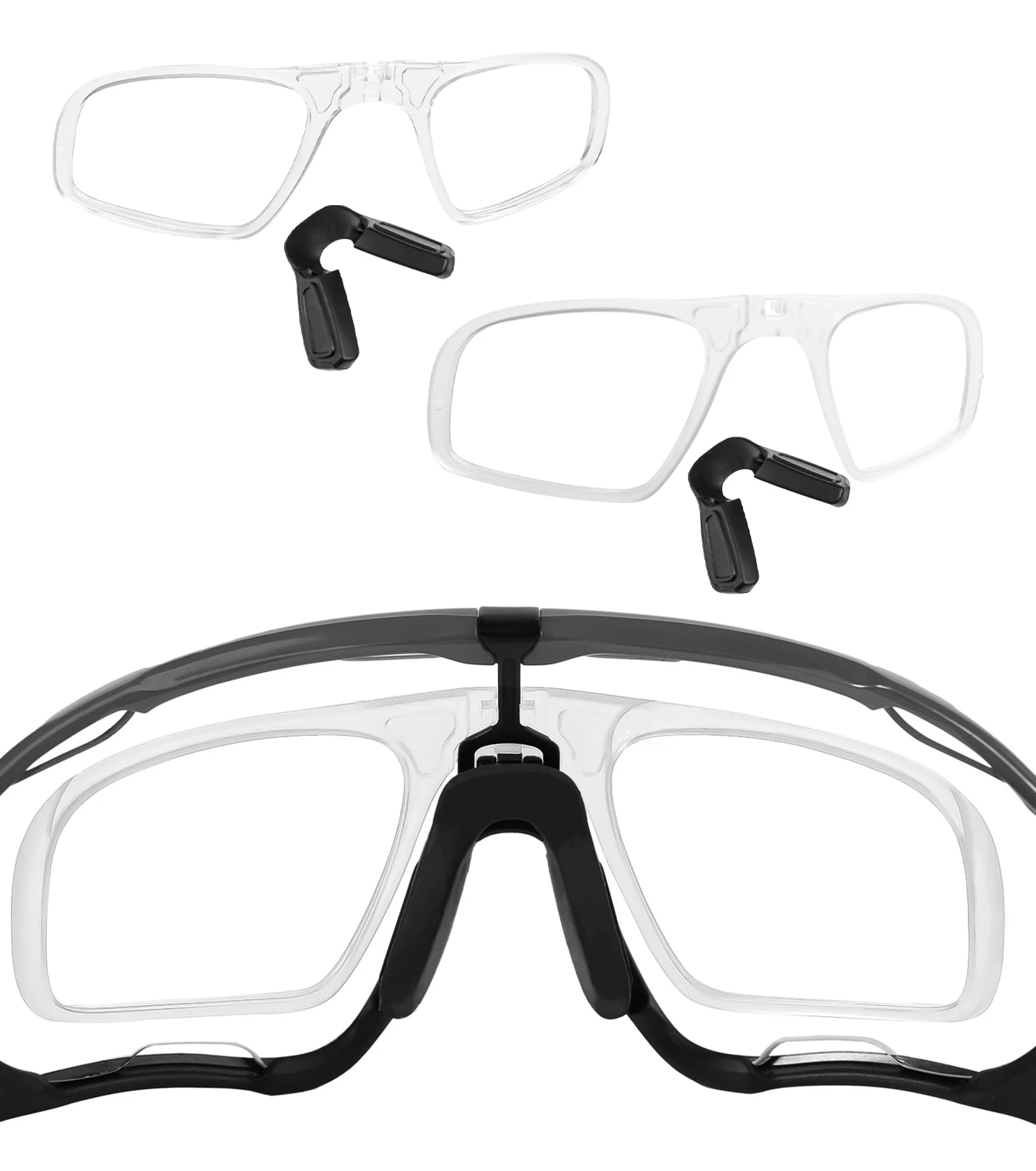 

Insert Clip-On RX Adaptor Lens Carrier with Large Nosepad for Oakley Jawbreaker OO9290 OO9270 Sunglasses