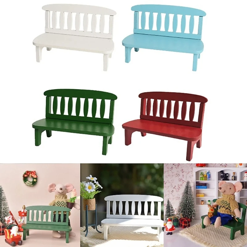 

QX2D Doll House Park Chair For Miniature Room Display Furniture Model Figure For Garden Scene Building Craft Project