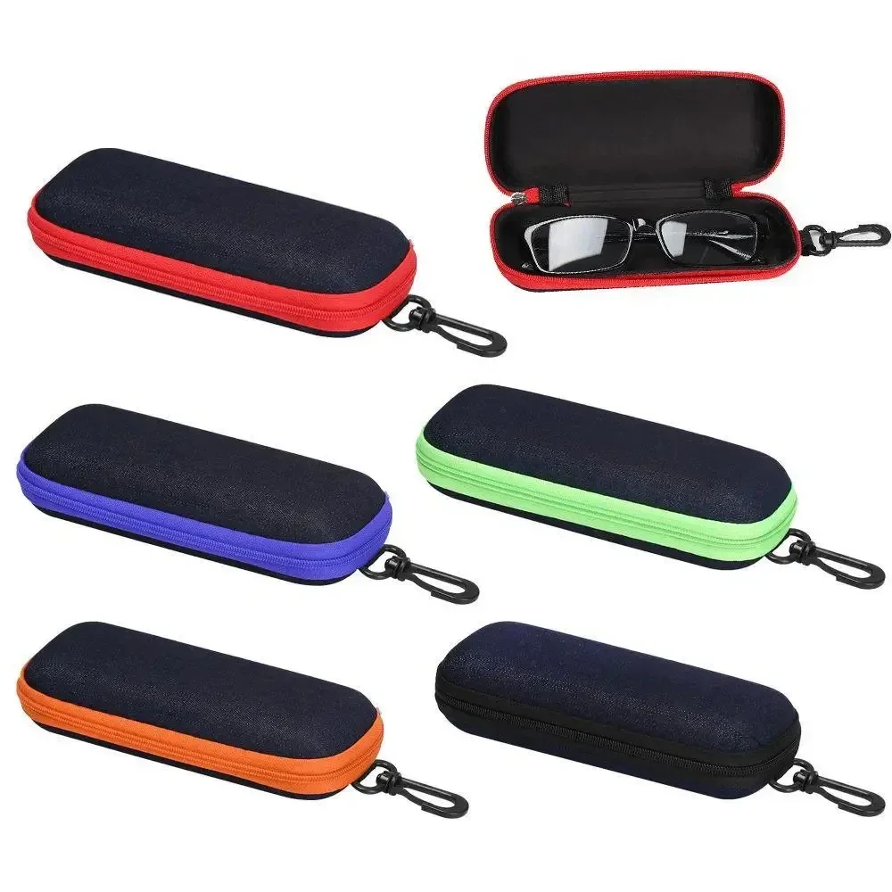 Denim Fabric Glasses Cases Zipper Sunglasses Protection Container Eyeglasses Pencil Case Reading Glasses Box Organizer Carry Bag image 5