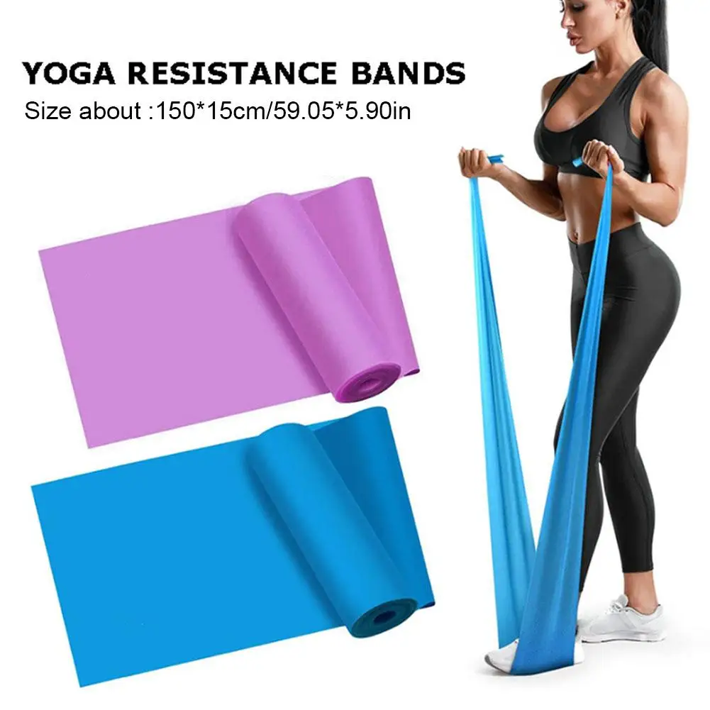 Yoga Pilates Resistance Band Long Training Stretch Bands For Physical Therapy Lower Body Home Strength Elastic Exercise Bands