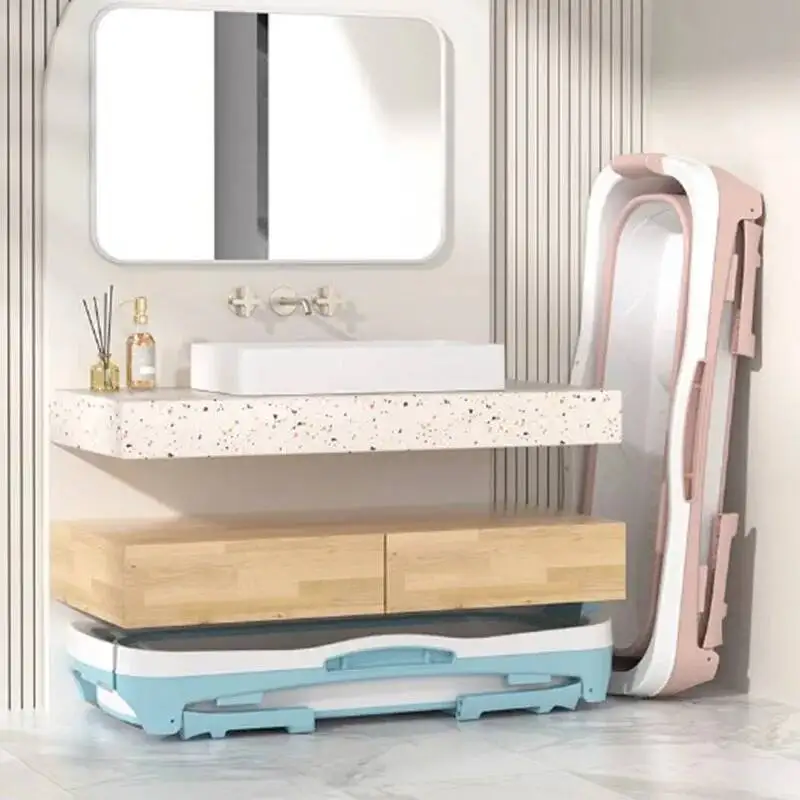 

Sit Portable Strong Bathtubs Bathroom Kids Miniature Bucket Foot Bathtub Bath Baby Baignoire Pliable Abulte House Accessories