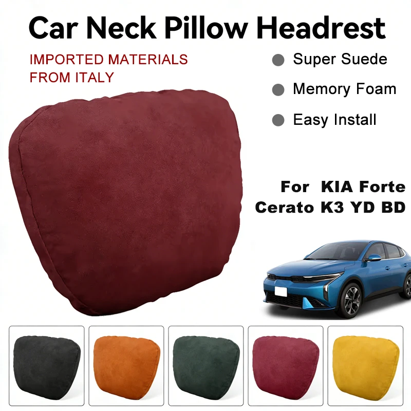 

Italy Suede Car Neck Rest Pillow For KIA Forte Cerato K3 YD BD Seat Head Neck Support Cushion Auto Interior Accessories