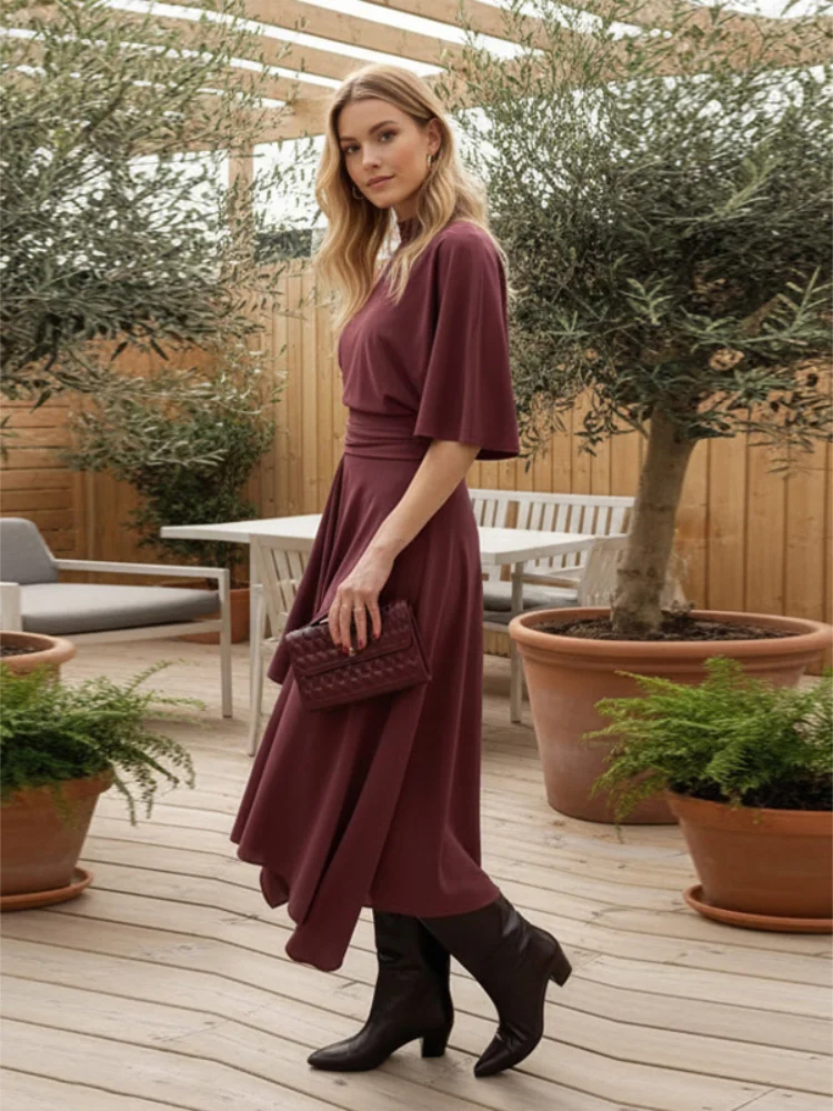 

Women Solid Collar Shirt Asymmetric Skirt Set Waist Cincher Half-high Tops High Waist Maxi Skirts 2026 Summer Chic Women's Suits