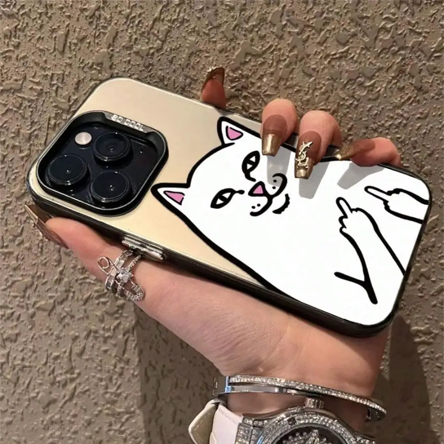 Funny Cats pattern phone case for iPhone 16 15 14 13 12 11 Pro/ Max/Plus shock-proof rear cover anti-fingerprint - Image 3