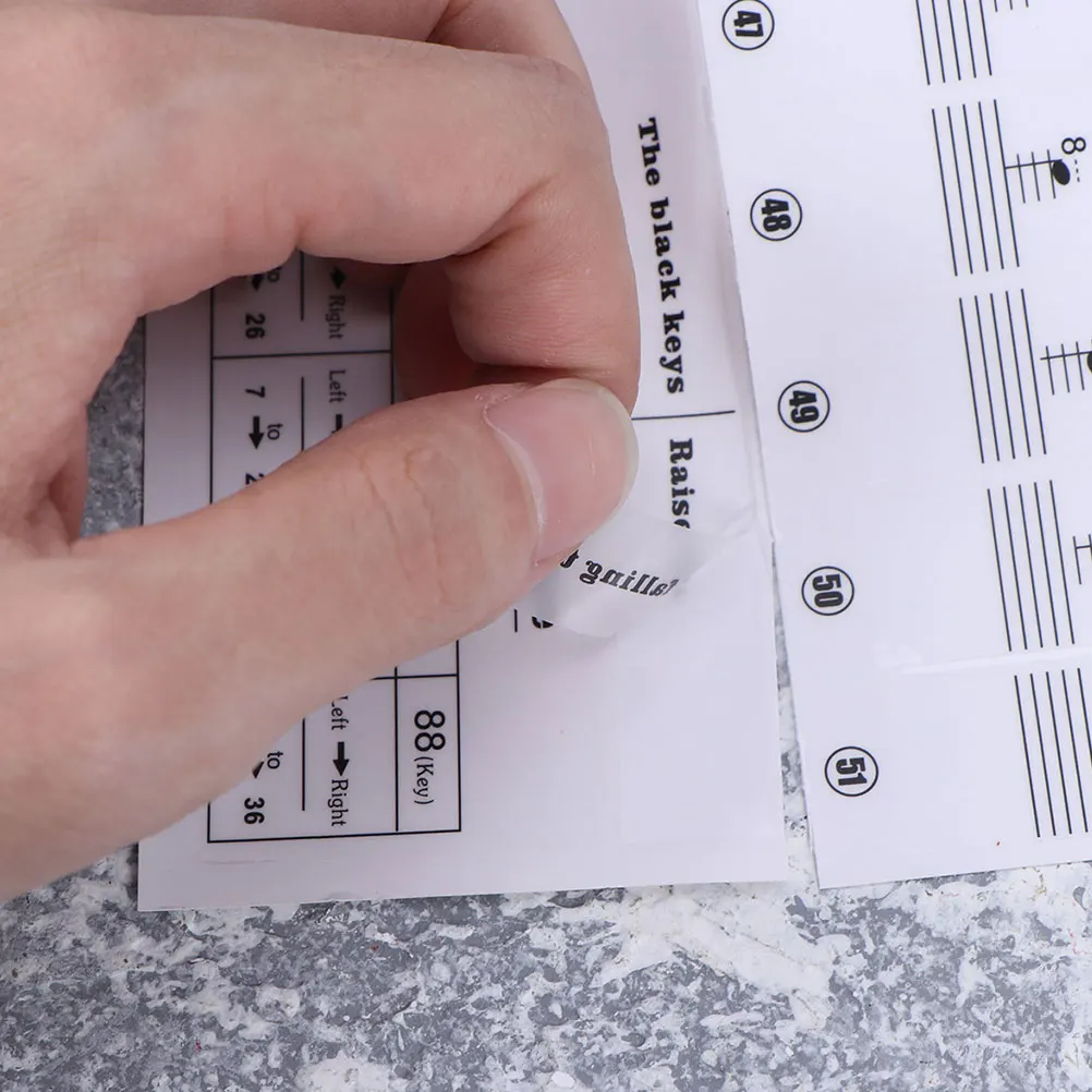 

2 Pcs Durable Piano Sticker Transparent Piano Keyboard Sticker Key Electronic Organ Stave Note Sticker (Black)