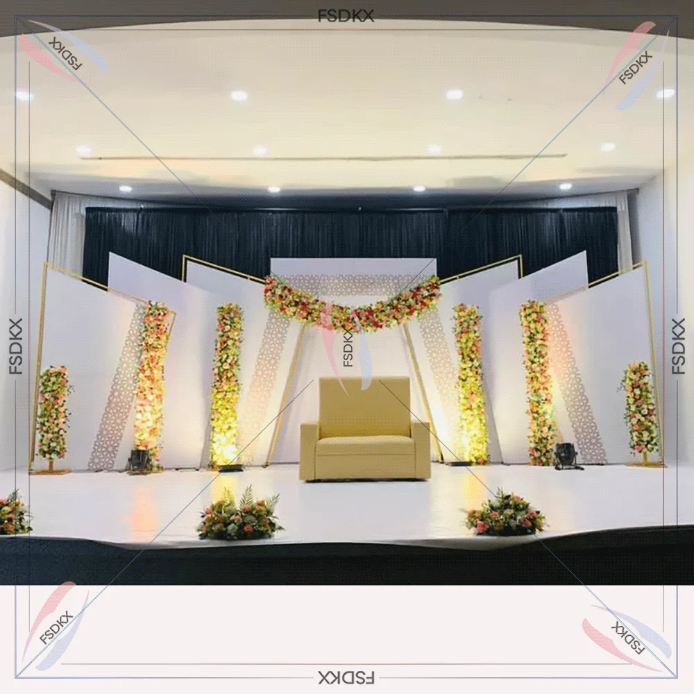 

Creative Design White Ripple Backdrops Arch Fabric Backdrop Covers Wedding Ripple Curve Backdrop